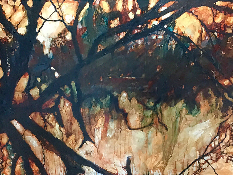 a water reflection landscape, painted by Dutch artist Colette van Ojik abstract art