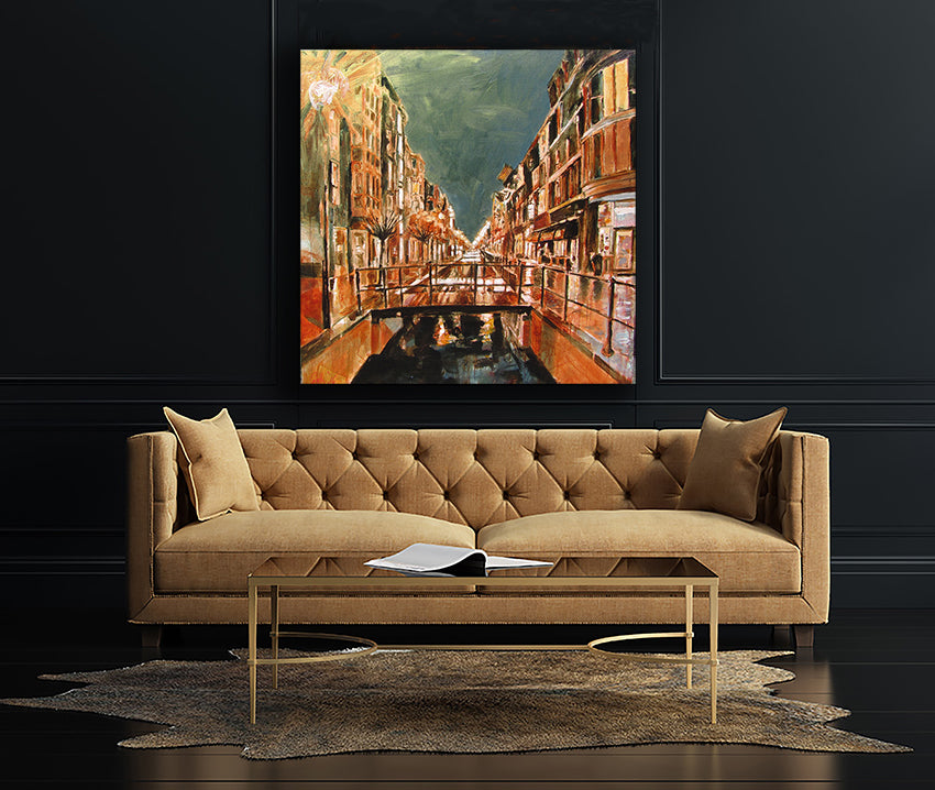 painting of the Brouwersgracht by Dutch artist Colette van Ojik