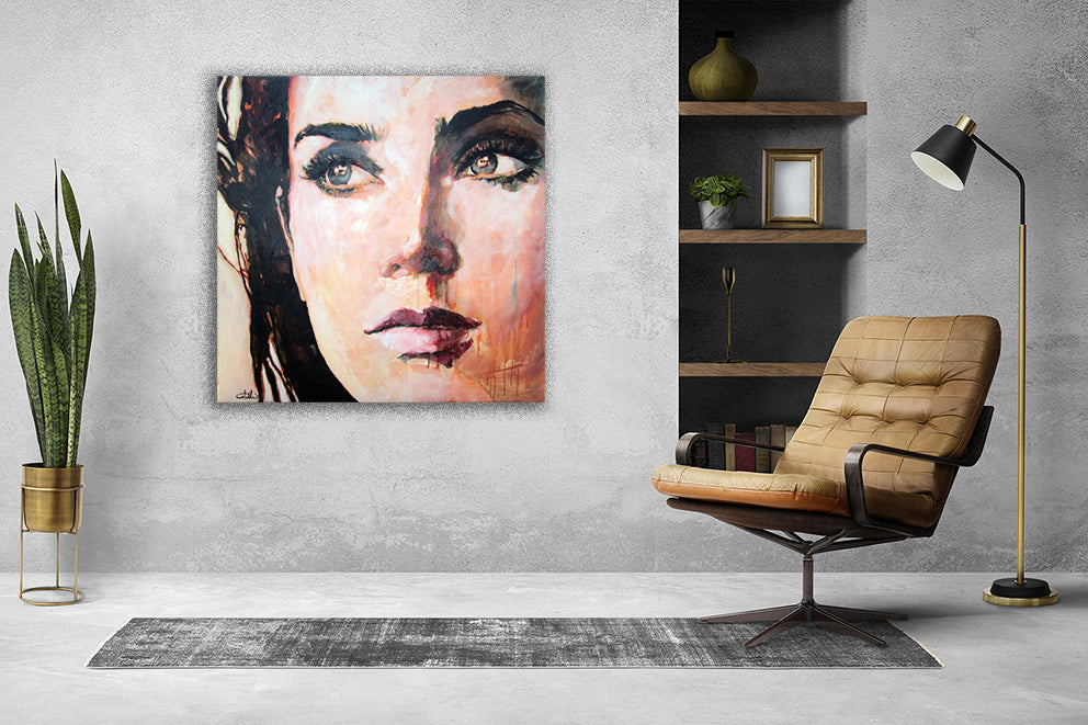 A portrait of Jennifer Connely, painted by Dutch artist Colette van Ojik