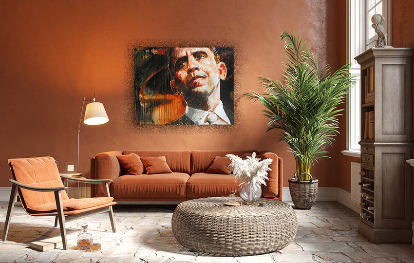 Portrait of the best POTUS of the US, painted by Dutch artist Colette van Ojik