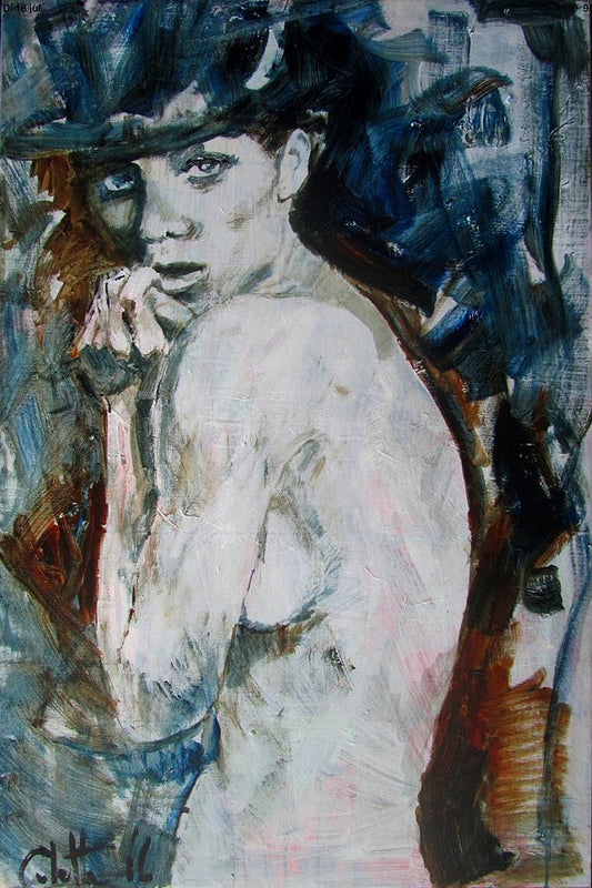 Dit originele schilderij is geschilderd door Colette van Ojik in losse snelle streken. Het werk heeft extra brede zijkanten die zijn meegeschilderd. Afmeting: 120x80x4.5 cm.