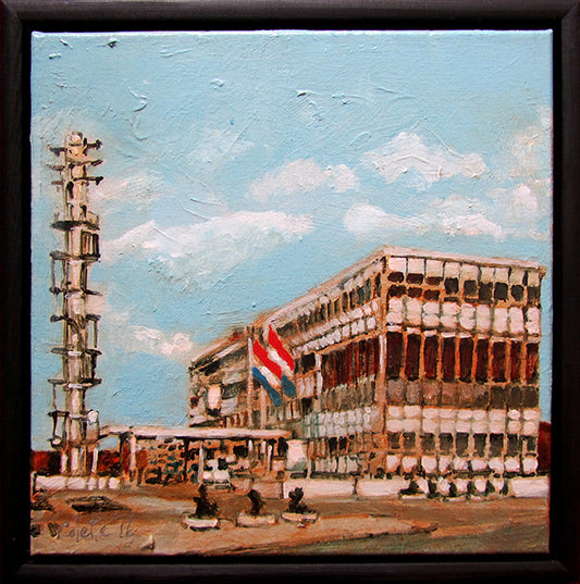 Painting of the old town hall in Veenendaal, The Netherlands. Painted by Colette van Ojik.